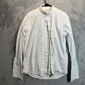 Bill Blass Eveningwear Mens White‎ Premier Pima Pleated Tuxedo Shirt 16 34/35